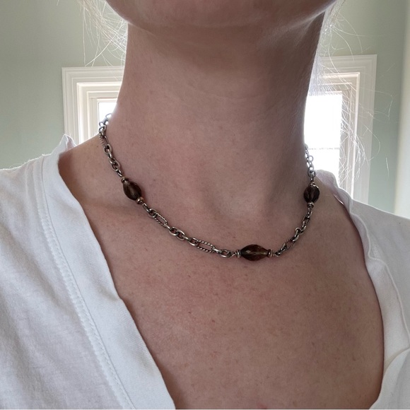 David Yurman Smoky Quartz Figaro Chain Necklace - Picture 5 of 5